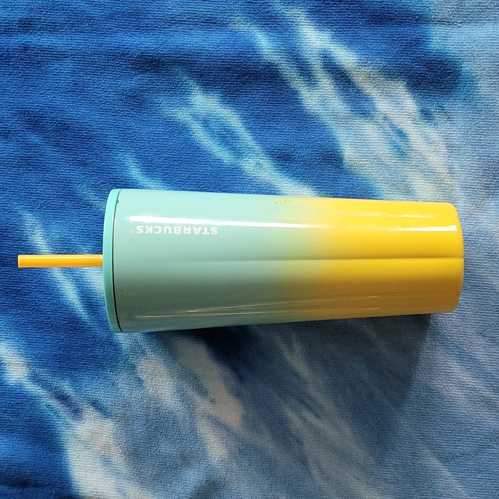 Starbucks Blue and Yellow Ombre Tumbler